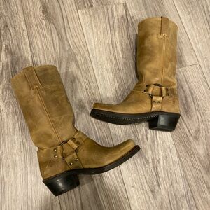 Frye Tan Leather Harness 12R Boots